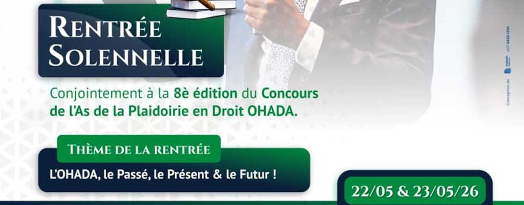 affiche de la rentrée solennelle et du concours de plaidoirie en droit ohada à Niamey