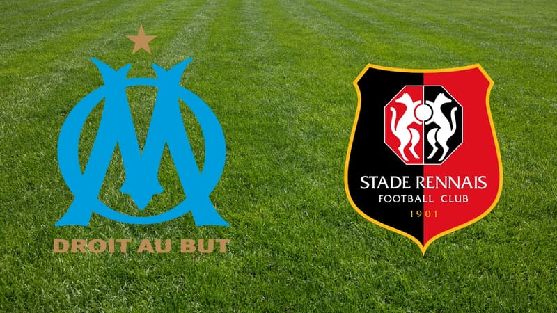 Affiche du match Olympique de Marseille contre Rennes en Ligue 1