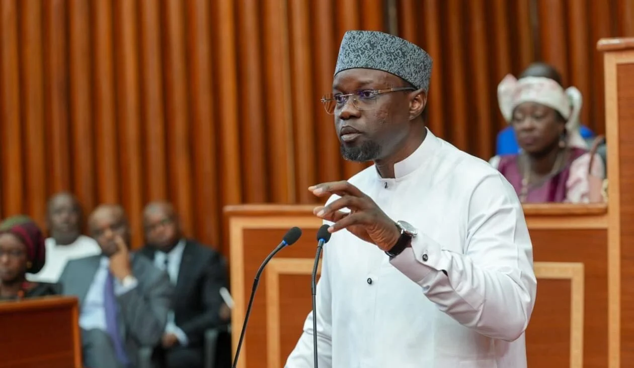Ousmane Sonko lors d'une intervention à l'Assemblée nationale