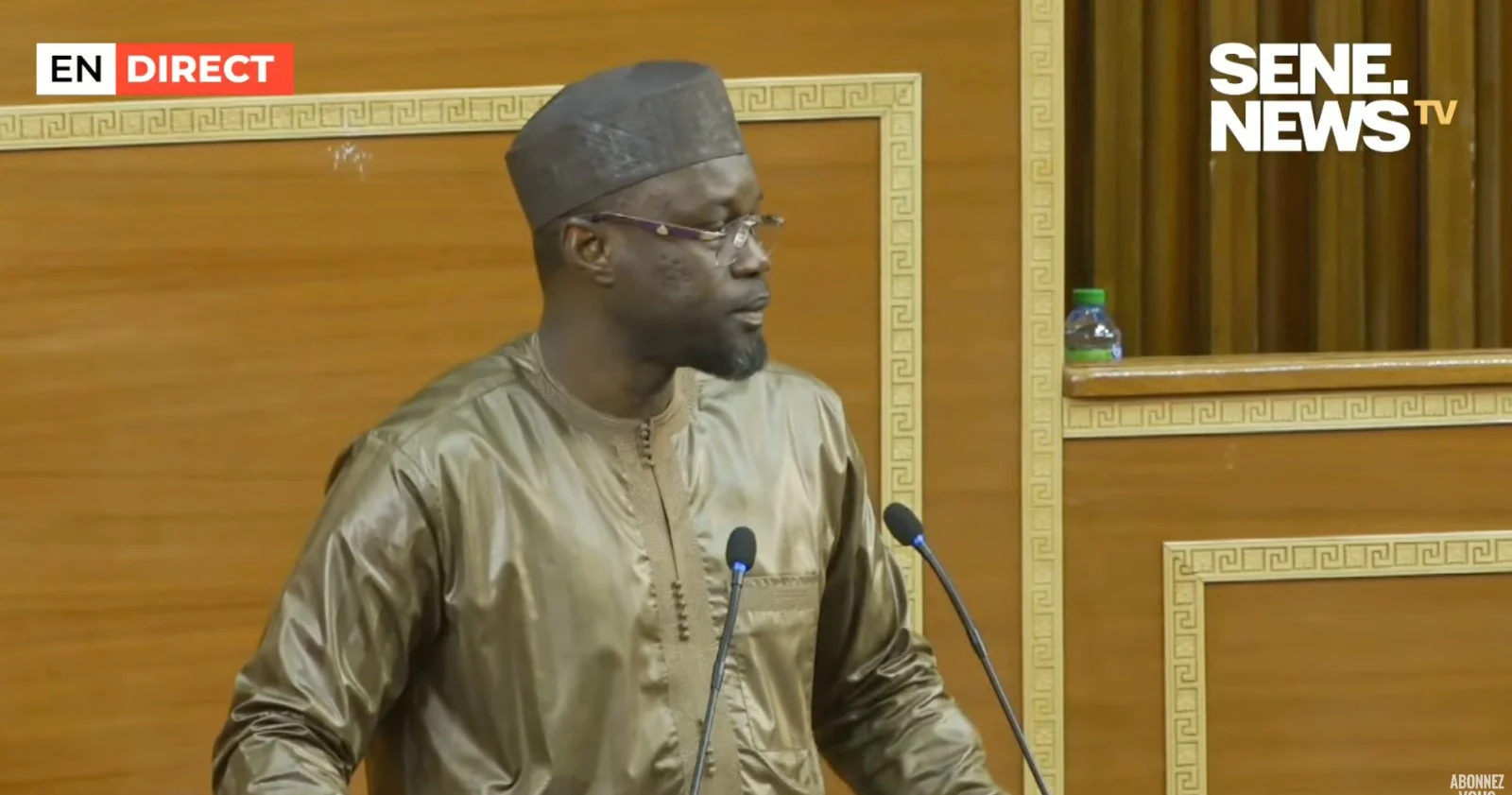 Le Premier ministre Ousmane Sonko lors d'une déclaration sur l'homosexualité
