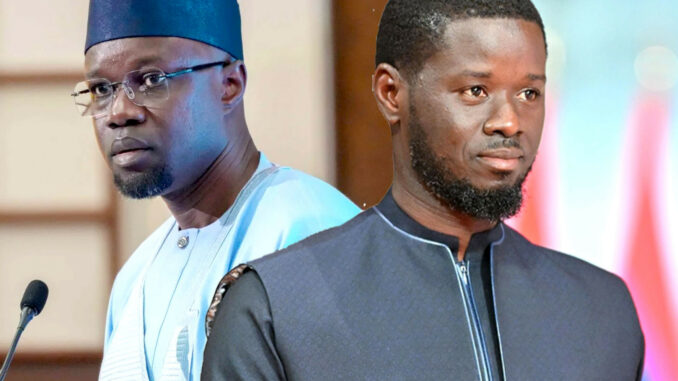 Diomaye Faye et Ousmane Sonko lors d'un moment politique au Sénégal