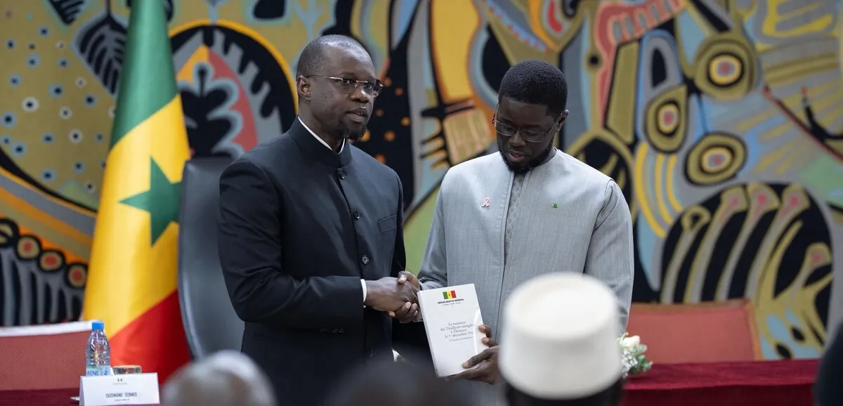 Portrait d'Ousmane Sonko lors de son élection à la présidence de l'Assemblée nationale sénégalaise