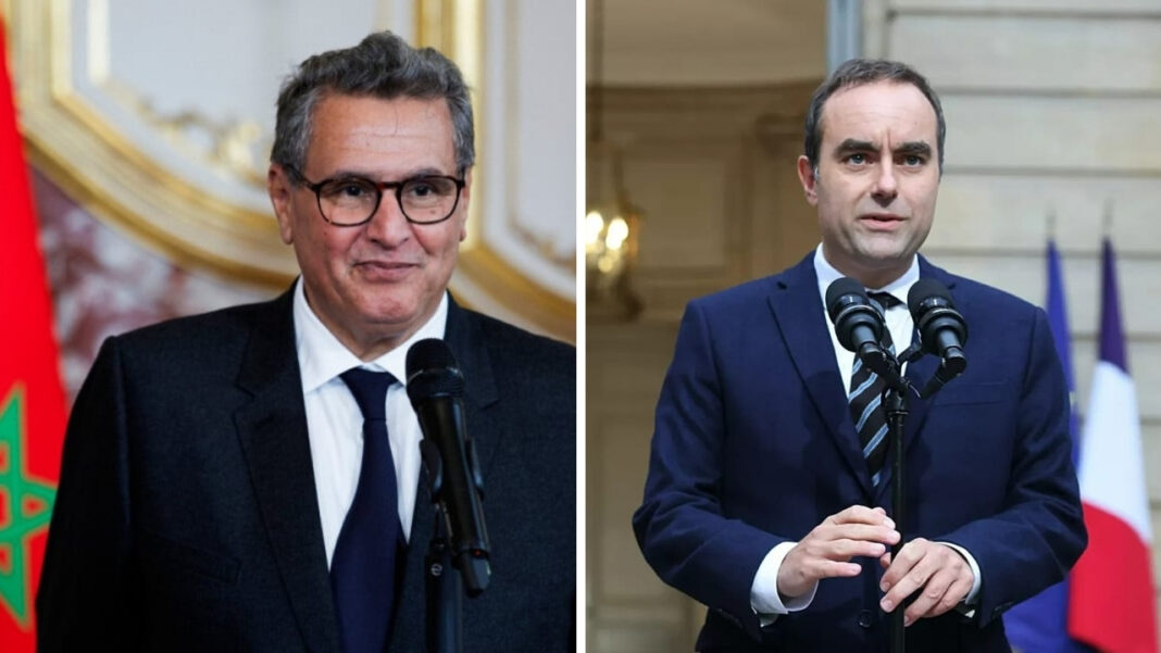 Akhannouch et Lecornu lors d'une réunion diplomatique