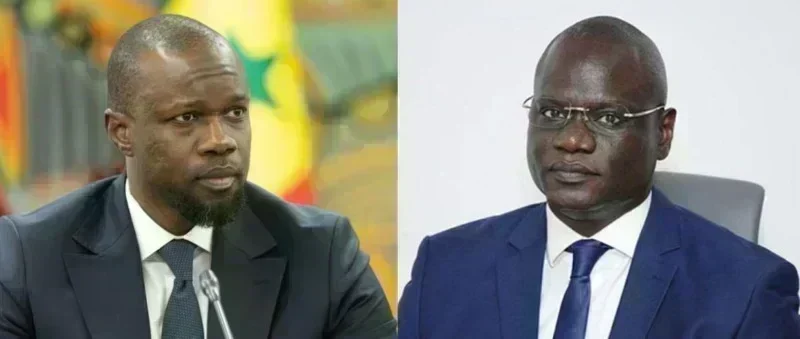Ousmane Sonko et Abdourahmane Diouf lors d'une réunion politique