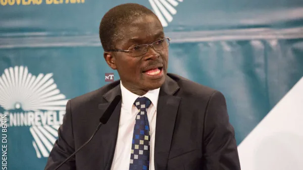 Lazare Sehouéto lors de son intervention sur le Sénat du Bénin