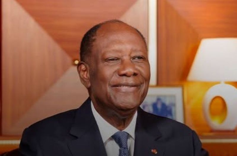 Alassane Dramane Ouattara lors d’un discours à Abidjan