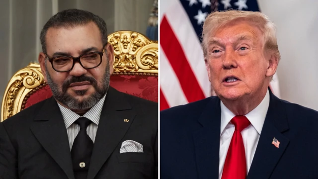 Portraits de Mohamed VI et Donald Trump