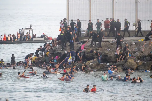 Frontière de Ceuta lors de la crise migratoire